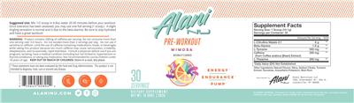 Pre-Workout Mimosa label