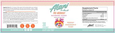 Pre-Workout Rainbow Candy label