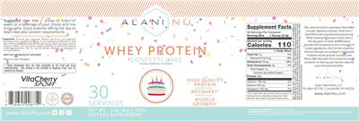 Whey Protein Confetti Cake label