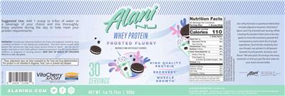 Whey Protein Frosted Flurry label