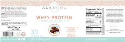 Whey Protein Peanut Butter Brownie label