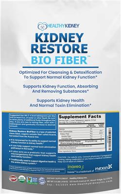 Kidney Restore BioFiber label