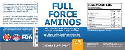 Full Force Aminos label