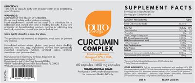 Curcumin Complex 1650 mg label