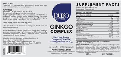 Ginkgo Complex 1220 mg label