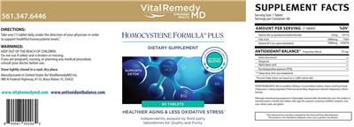 Homocysteine Formula Plus label