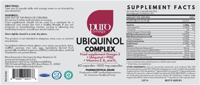 Ubiquinol Complex 1650 mg label