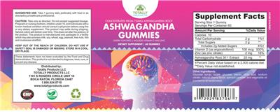 Ashwagandha Gummies Cherry Flavor label