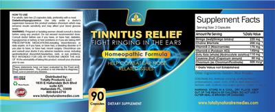 Tinnitus Relief label