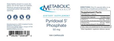 Pyridoxal 5' Phosphate 50 mg label
