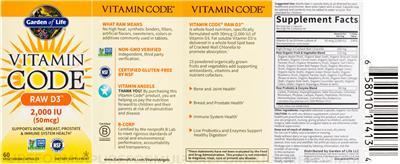 Raw D3 2,000 IU (50 mcg) label
