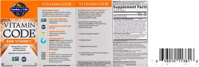 Raw Vitamin C label