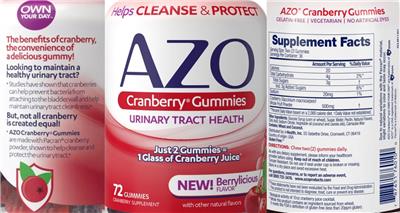 Cranberry Gummies Berrylicious Flavor label