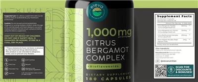 Citrus Bergamot Complex 1,000 mg label