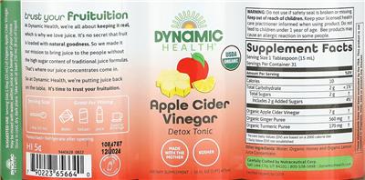 Apple Cider Vinegar Detox Tonic label