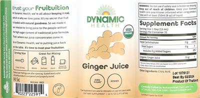 Ginger Juice label