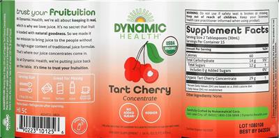 Tart Cherry Concentrate label