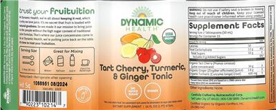 Tart Cherry, Turmeric & Ginger Tonic label