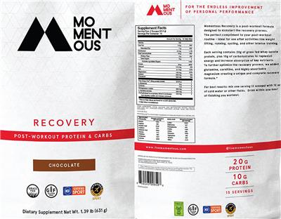 Recovery Chocolate label
