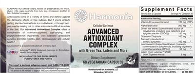 Advanced Antioxidant Complex label
