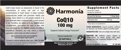 CoQ10 100 mg label