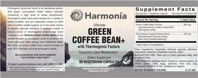Ultimate Green Coffee Bean+ label