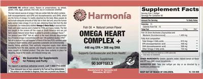 Omega Heart Complex + Natural Lemon Flavor label