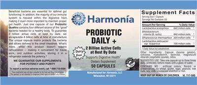 Probiotic Daily + label