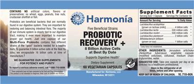 Probiotic Recovery + label