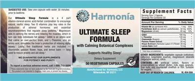 Ultimate Sleep Formula label