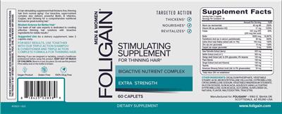 Stimulating Supplement for Thinning Hair label