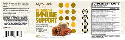 Mushroom Immune Support label