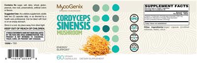 Cordyceps Sinensis Mushroom label
