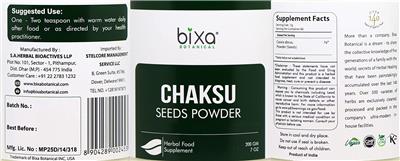 Chaksu Seeds Powder label