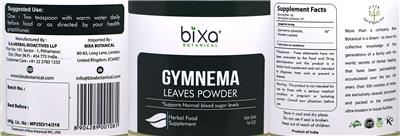 Gymnema Leaves Powder label