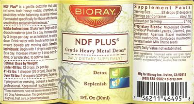 NDF Plus label
