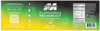 EUPHORiq Pre-Workout Yuzu Lemonade label