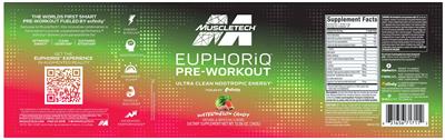 EUPHORiq Pre-Workout Watermelon Candy label