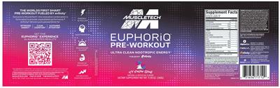 EUPHORiq Pre-Workout Icy Snow Cone label