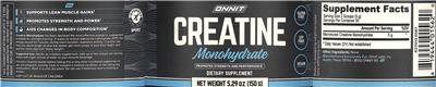 Creatine Monohydrate label