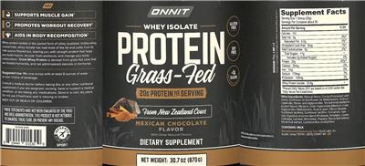 Grass-Fed Whey Isolate Protein Mexican Chocolate Flavor label