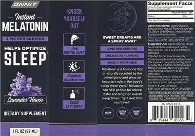 Instant Melatonin 3 mg Lavender Flavor label