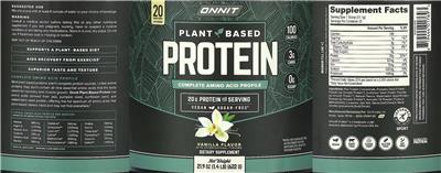 Plant Based Protein Vanilla Flavor label