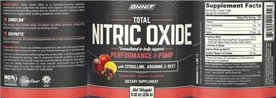 Total Nitric Oxide Harvest Fruit Flavor label