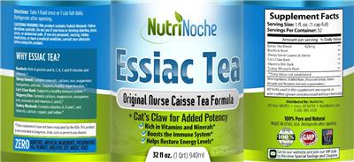 Essaic Tea label