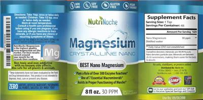 Magnesium 30 PPM label