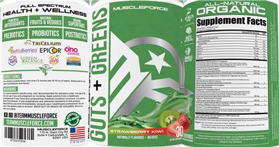 Guts + Greens Strawberry Kiwi label