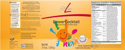 Power Cocktail Junior Natural Orange Flavoured label
