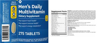 Men's Daily Multivitamin label