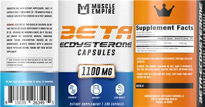 Beta Ecdysterone Capsules 1100 mg label